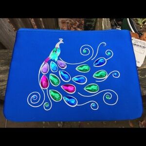 NWT Stunning Bejeweled Peacock Pouch